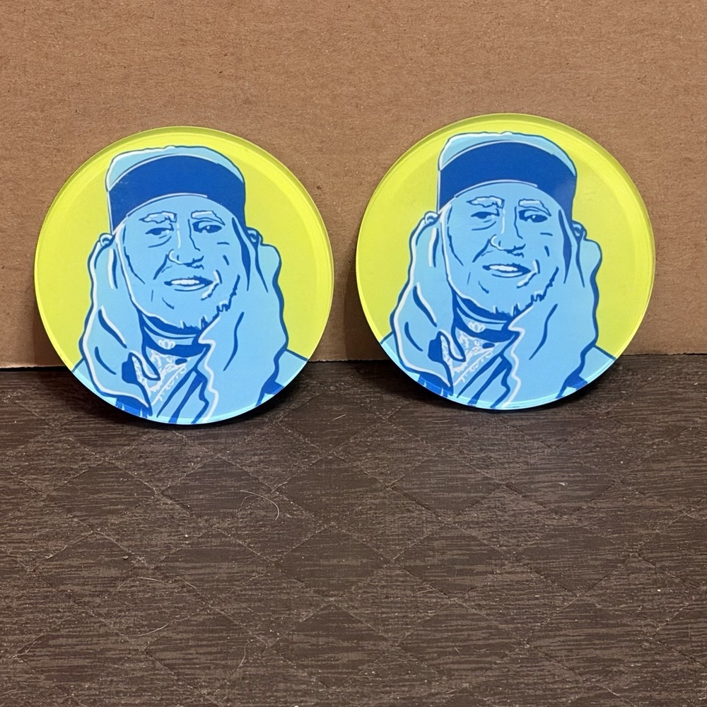 Tart By Taylor Country Music Legend Willie Nelson Coaster Set 2 Acrylic